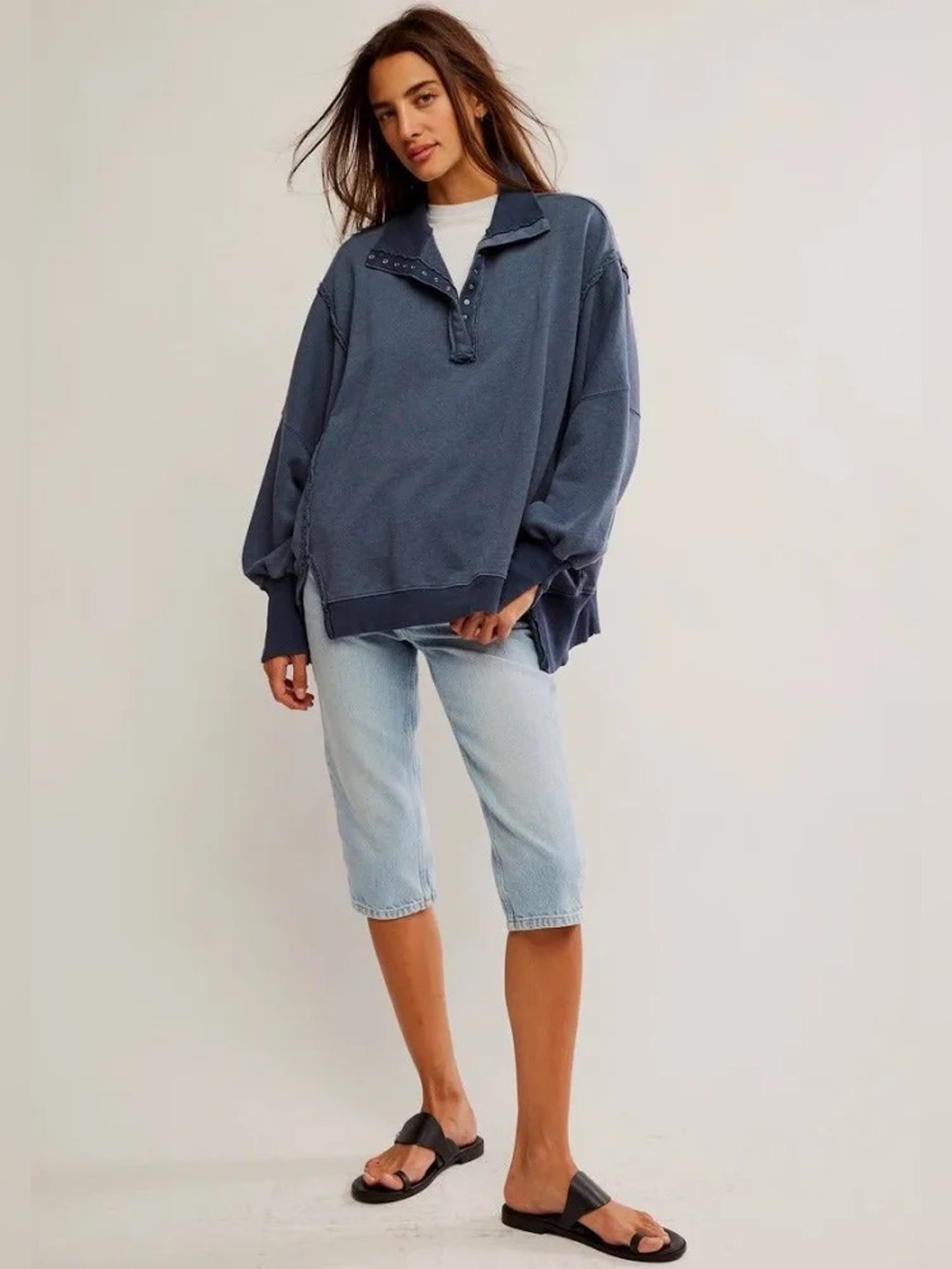 Free People Camden Henley Sweatshirt - Picture 5 of 7
